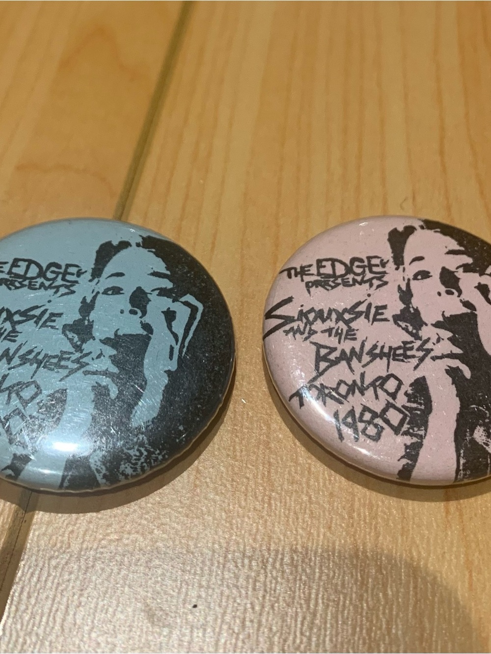 Siouxsie and the Banshees Tour Pinback Buttons - Blue & Pink